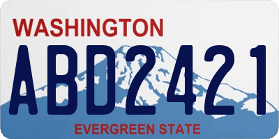 WA license plate ABD2421