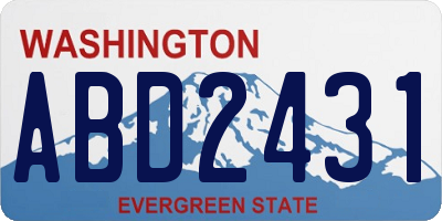 WA license plate ABD2431