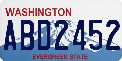 WA license plate ABD2452