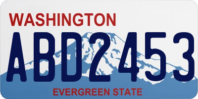 WA license plate ABD2453