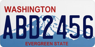 WA license plate ABD2456