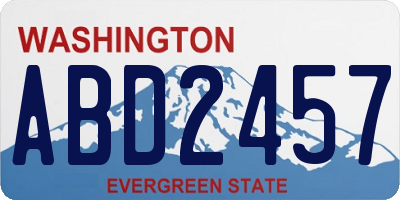 WA license plate ABD2457