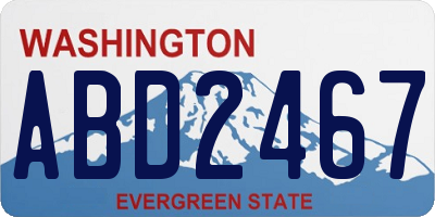 WA license plate ABD2467