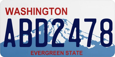 WA license plate ABD2478