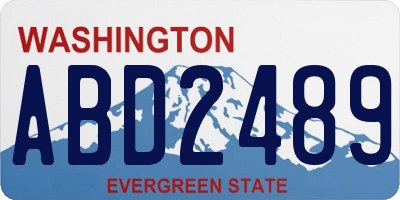 WA license plate ABD2489