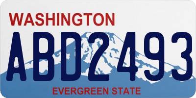 WA license plate ABD2493