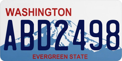 WA license plate ABD2498