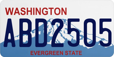 WA license plate ABD2505