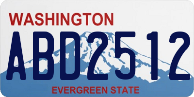WA license plate ABD2512