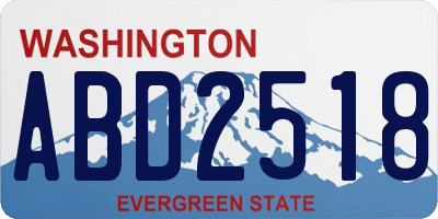 WA license plate ABD2518