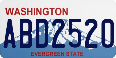 WA license plate ABD2520
