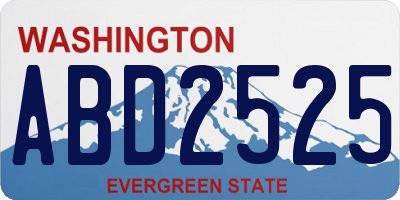 WA license plate ABD2525