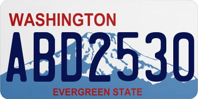WA license plate ABD2530