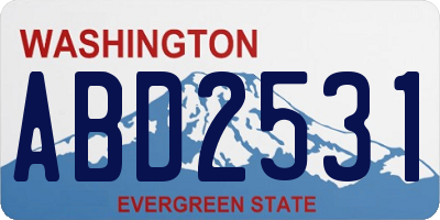 WA license plate ABD2531