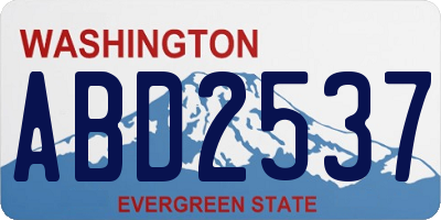 WA license plate ABD2537