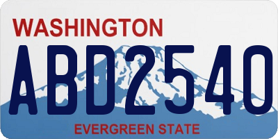 WA license plate ABD2540