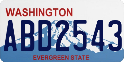 WA license plate ABD2543