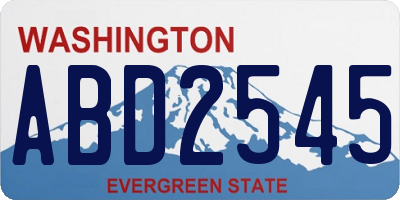 WA license plate ABD2545
