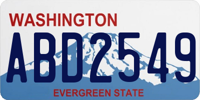 WA license plate ABD2549