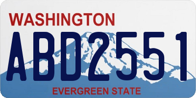 WA license plate ABD2551