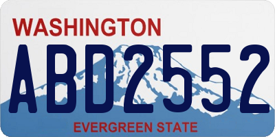 WA license plate ABD2552