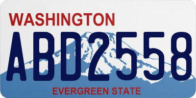 WA license plate ABD2558