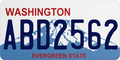 WA license plate ABD2562