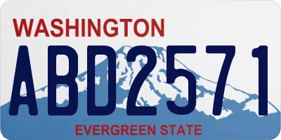 WA license plate ABD2571