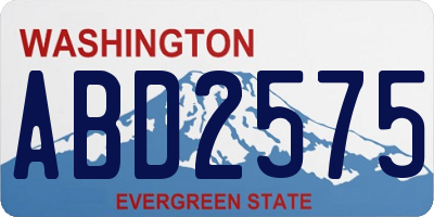WA license plate ABD2575