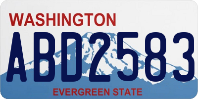 WA license plate ABD2583