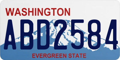 WA license plate ABD2584