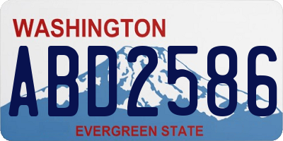 WA license plate ABD2586