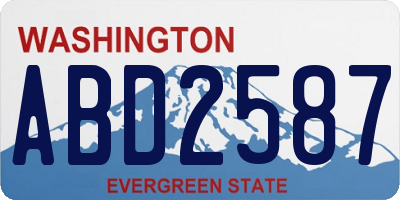 WA license plate ABD2587