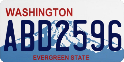 WA license plate ABD2596