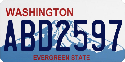 WA license plate ABD2597