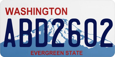 WA license plate ABD2602