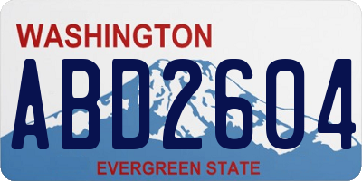 WA license plate ABD2604