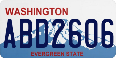 WA license plate ABD2606