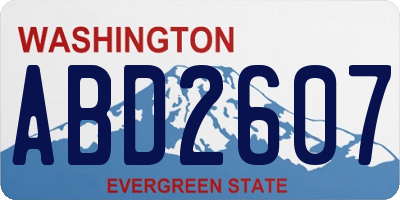 WA license plate ABD2607