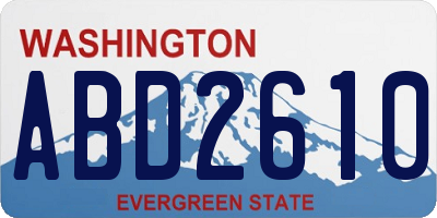 WA license plate ABD2610