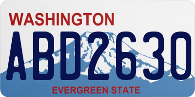 WA license plate ABD2630