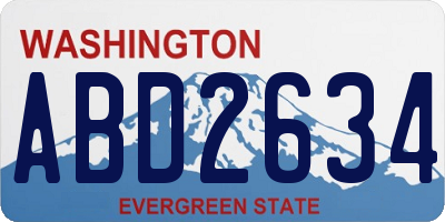 WA license plate ABD2634