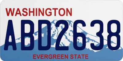 WA license plate ABD2638