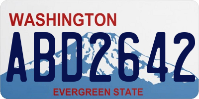 WA license plate ABD2642