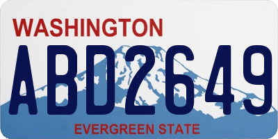 WA license plate ABD2649