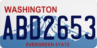 WA license plate ABD2653