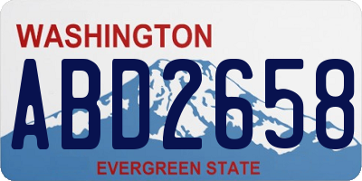 WA license plate ABD2658