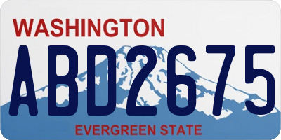 WA license plate ABD2675