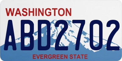 WA license plate ABD2702
