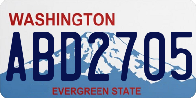 WA license plate ABD2705